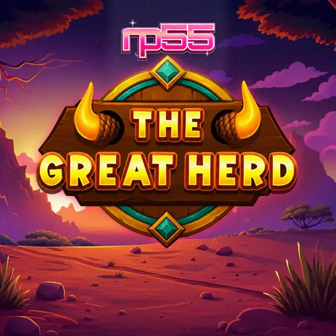 Tampilan visual slot The Great Herd dengan tema sabana Afrika